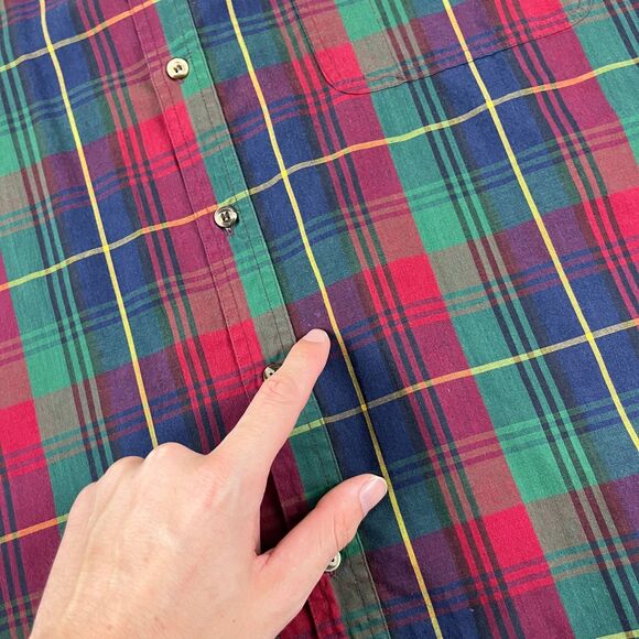 90s XXL plaid shirt by McGregor Classics, vintage 1990s burgundy/green/blue top - Picture 7 of 10